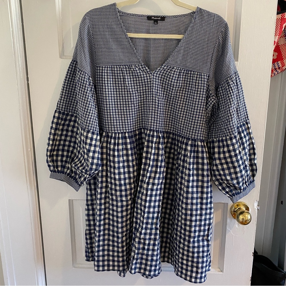 NWOT Madewell Triple Plaid Mini Dress